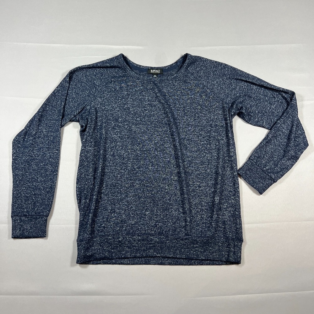 Buffalo David Bitton Sweater Mens M Navy Blue Tight Knit Raglan Sleeve Winter